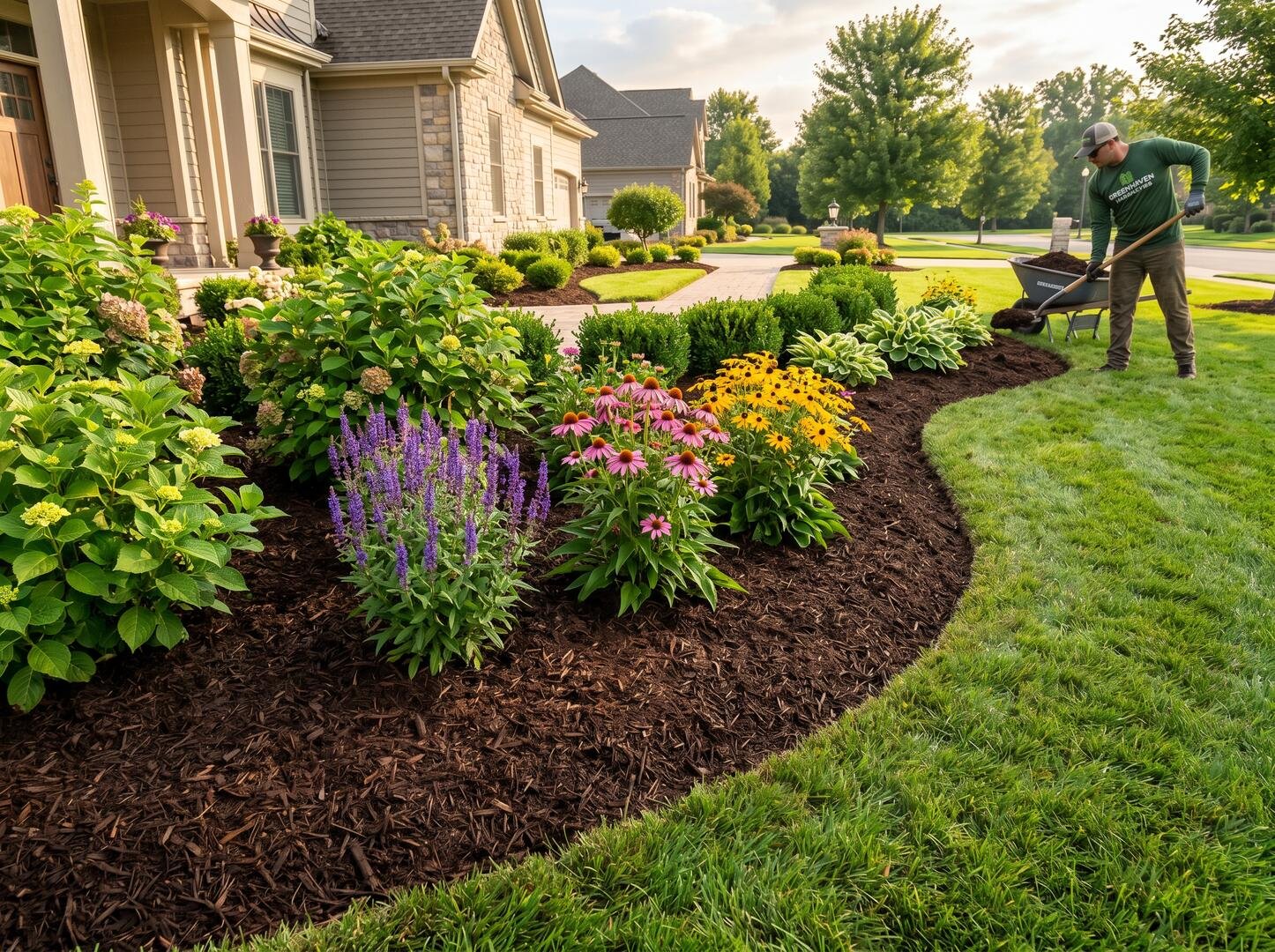 Professional mulching service by Lawn Popper's LLC